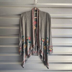 Caite embroidered open front cardigan